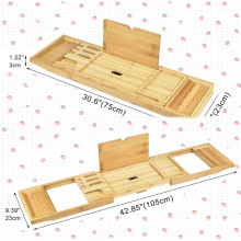 Bambus Bad Caddy Tablett Holzbadewanne verstellbarer Halter